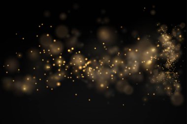 Parlak ışık, sarı toz kıvılcımları.