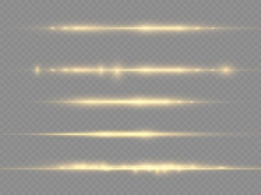 Yatay ışık ışınları, ışınlar, parlak sarı çizgi.