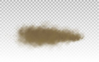 Uçan kum, kahverengi toz bulutu, rüzgar, kum fırtınası.