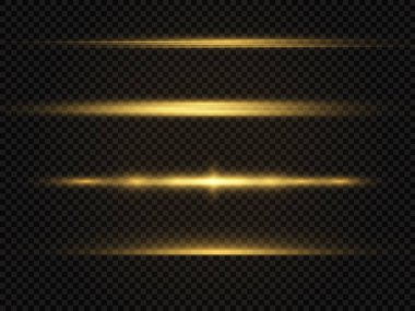 Yatay ışık ışınları, parlayan sarı ışınlar, parıldayan ışınlar..