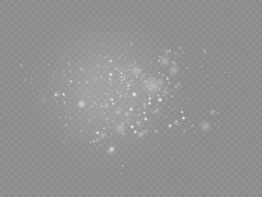 Beyaz toz parçacıkları, parlayan ışıklar, yıldız.