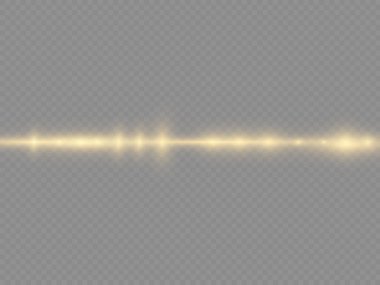 Parlak sarı çizgi, yatay ışık ışınları, kirişler.