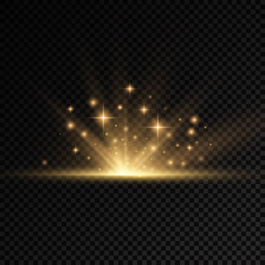 Güneş patlaması, sarı parlak ışıklar güneş ışınları.