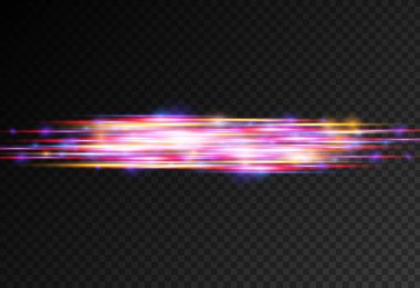 Kırmızı, mavi hareket çizgisi, yatay ışık ışınları.