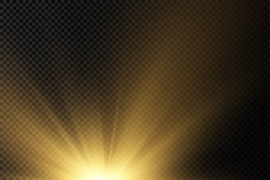 Güneş patlaması, sarı parlak ışıklar güneş ışınları.