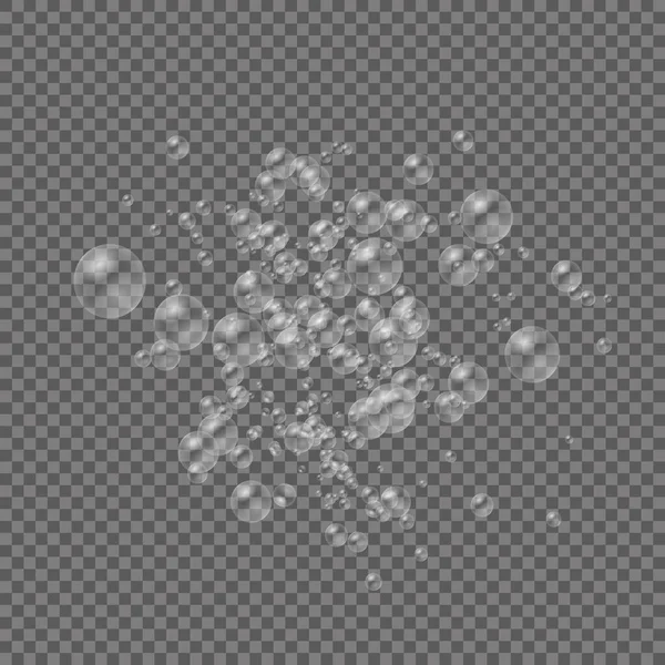 Set de burbujas de jabón de agua coloridas realistas. — Vector de stock