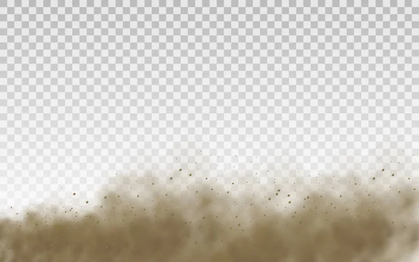 Fliegender Sand, braune Staubwolken, Wind, Sandsturm. — Stockfoto