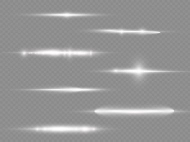 Yatay ışık ışınları, parlayan beyaz yatay çizgi