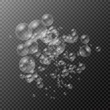 Bir dizi gerçekçi renkli sabun köpüğü.. 