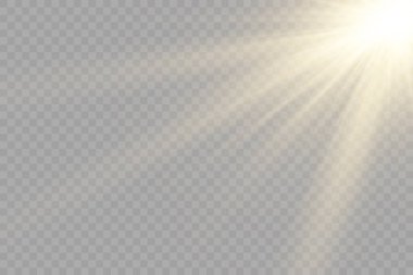 Parlak patlamalı güneş ışığı, parlak güneş ışınları.