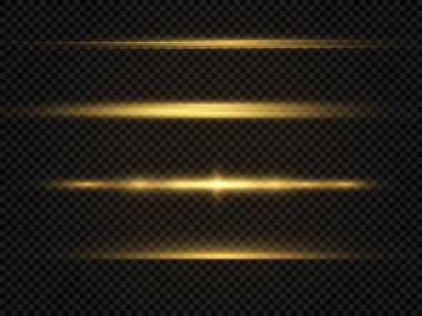 Yatay ışık ışınları, parlayan sarı ışınlar, parıldayan ışınlar..