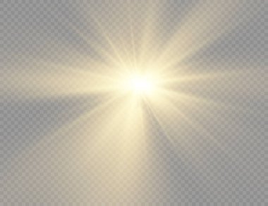 Işıklı yıldız patlaması, sarı güneş ışınları. 