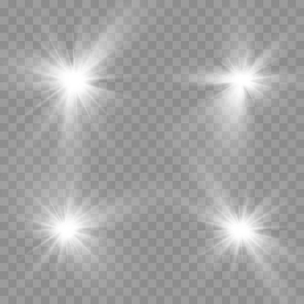 Star burst with light, white sun rays. — Stock Photo, Image