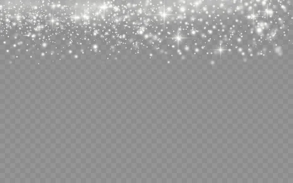 Bílé částice prachu, jiskra, zářivá světla, hvězda. — Stock fotografie
