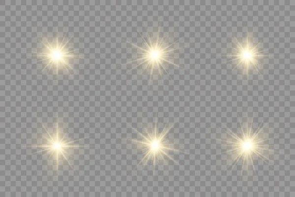 Star burst with light, yellow sun rays. — Stock Photo, Image