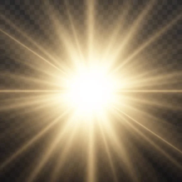 Star burst with light, yellow sun rays. — Stock Photo, Image