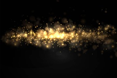 Parlak ışık, sarı toz kıvılcımları.