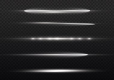 Yatay ışık ışınları, parlayan beyaz yatay çizgi
