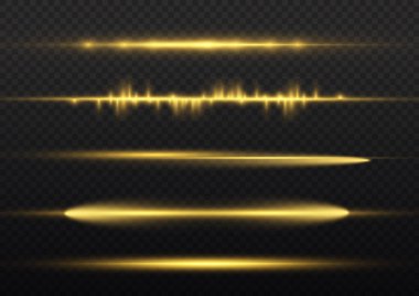 Yatay ışık ışını, parlak sarı yatay çizgi