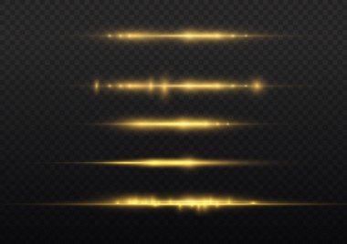 Yatay ışık ışınları, parlayan sarı ışınlar, parıldayan ışınlar..