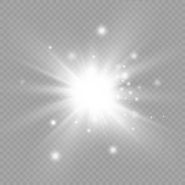 Parlayan beyaz ışık, patlayan güneş ışınları..