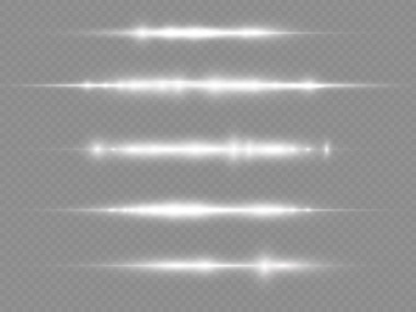 Yatay ışık ışınları, parlayan beyaz yatay çizgi