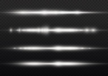 Yatay ışık ışınları, parlayan beyaz yatay çizgi