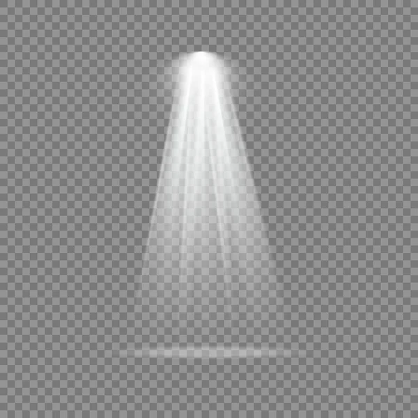 Beyaz spot ışığı, projektör ışığı efekti. — Stok Vektör