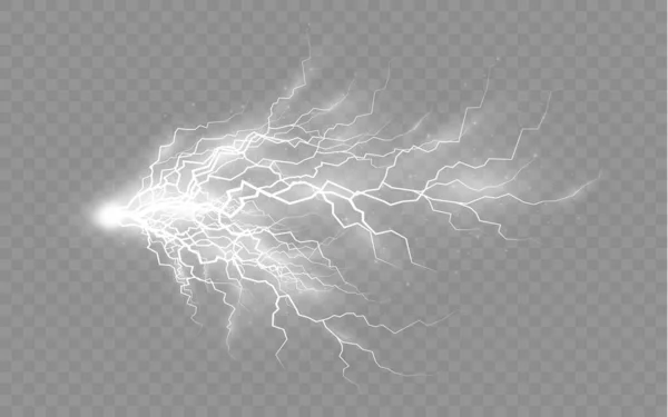 Conjunto de cremalleras, tormenta eléctrica y relámpagos efecto. — Vector de stock