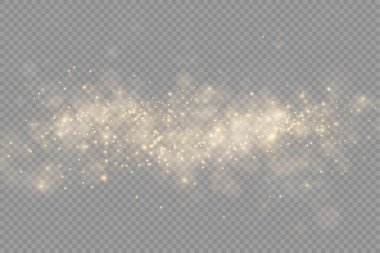 Işıldayan altın sihirli toz parçacıkları ışık saçar.