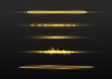 Yatay ışık ışını, parlak sarı yatay çizgi