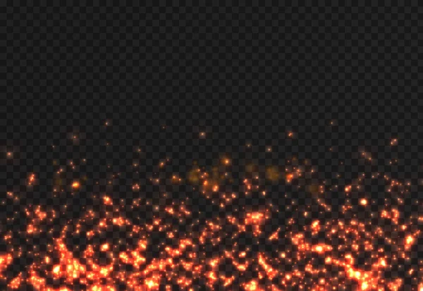 Chispas de polvo, estrellas rojas efecto de luz especial. — Archivo Imágenes Vectoriales