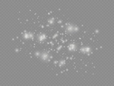 Beyaz toz kıvılcımlar ve yıldızlar, ışık efekti.