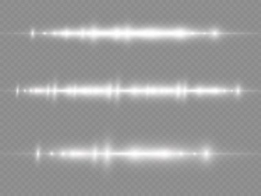 Yatay ışık ışınları, parlayan beyaz yatay çizgi