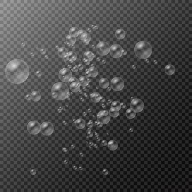 Bir dizi gerçekçi renkli sabun köpüğü.. 