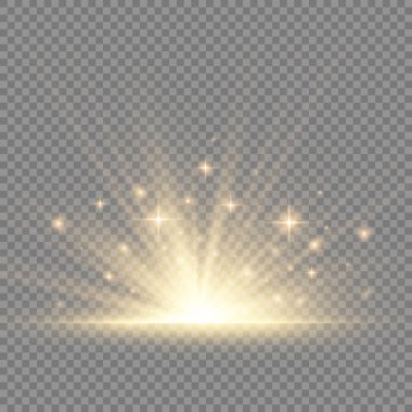 Güneş patlaması, sarı parlak ışıklar güneş ışınları.