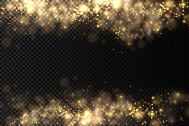 Parlak ışık, sarı toz kıvılcımları.