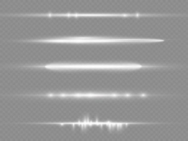Yatay ışık ışınları, parlayan beyaz yatay çizgi