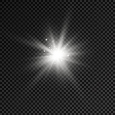 Parlayan beyaz ışık, patlayan güneş ışınları..