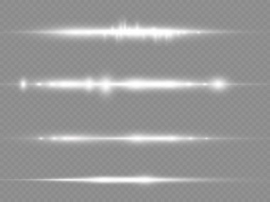 Yatay ışık ışınları, parlayan beyaz yatay çizgi
