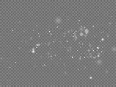 Beyaz toz kıvılcımlar ve yıldızlar, ışık efekti.