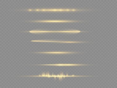 Yatay ışık ışınları, parlayan sarı ışınlar, parıldayan ışınlar..