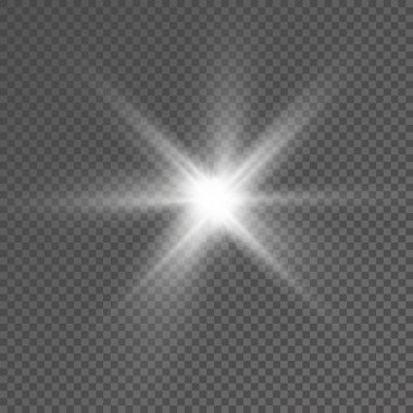 Parlayan beyaz ışık, güneş ışınları, yıldız.