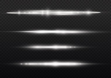 Yatay ışık ışınları, parlayan beyaz yatay çizgi