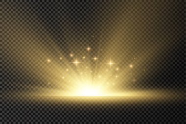 Güneş patlaması, sarı parlak ışıklar güneş ışınları.