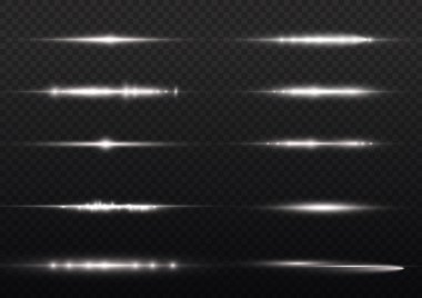 Yatay ışık ışınları, parlayan beyaz yatay çizgi