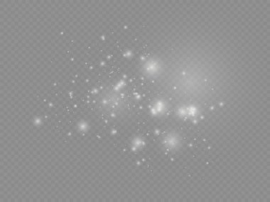 Beyaz toz kıvılcımlar ve yıldızlar, ışık efekti.