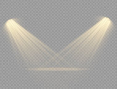 Spotlight projektör, sarı ışınlı ışık efekti