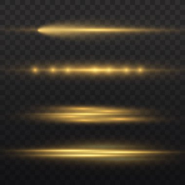 Yatay ışık ışınları, parlayan sarı ışınlar, parıldayan ışınlar..