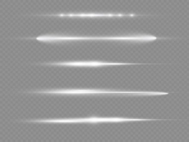 Yatay ışık ışınları, parlayan beyaz yatay çizgi
